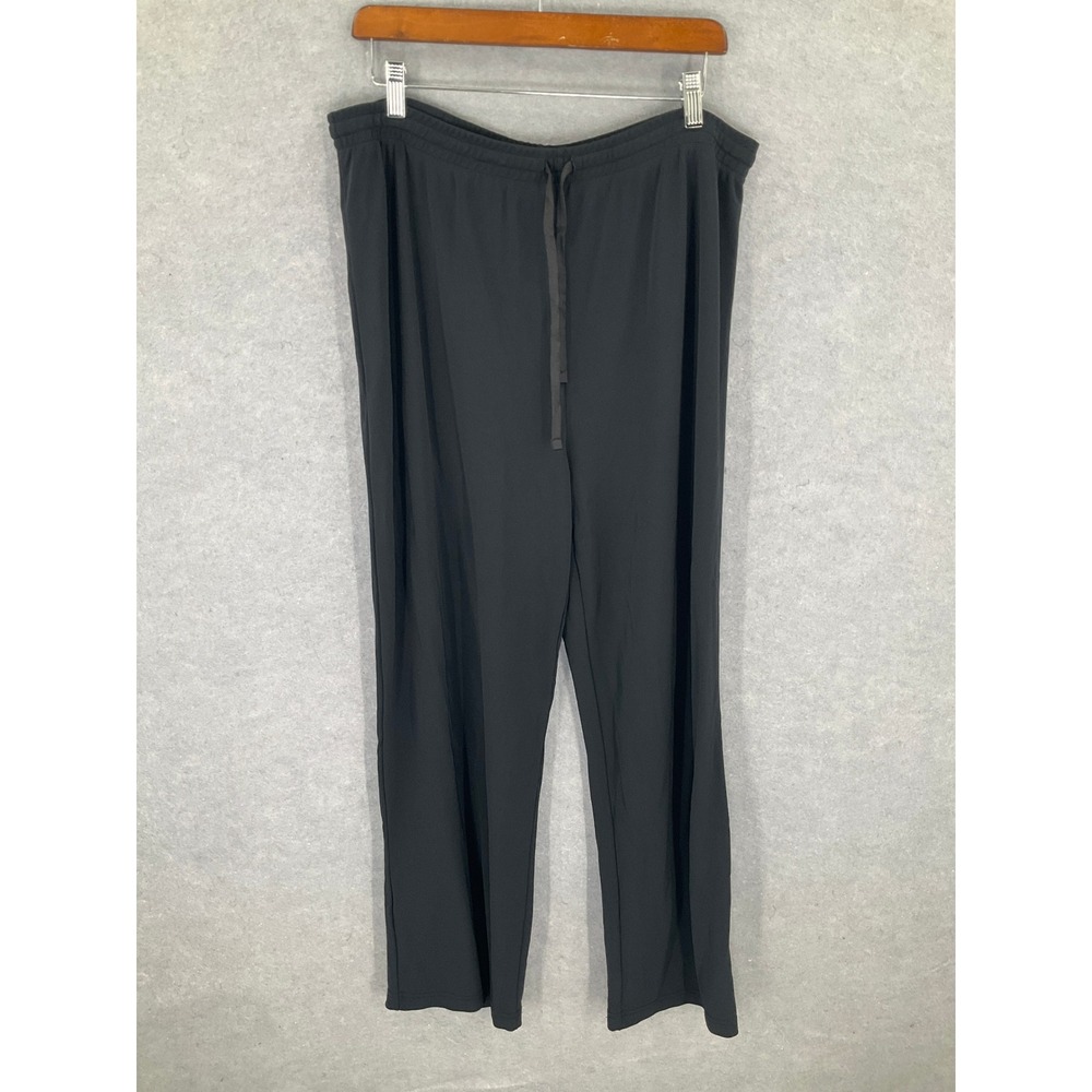 Liz Claiborne LizSport Womens XL Black Rayon Blend Lounge Pants Stretchy Comfy
